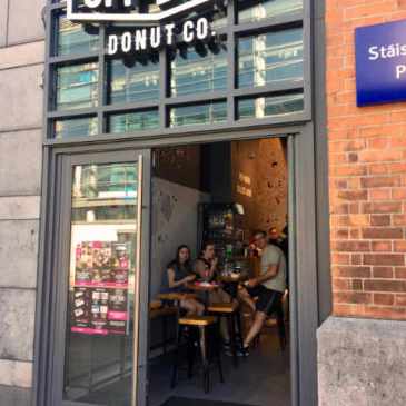 Will, Kenzie and Zoe in Offbeat Donuts in Dublin.
