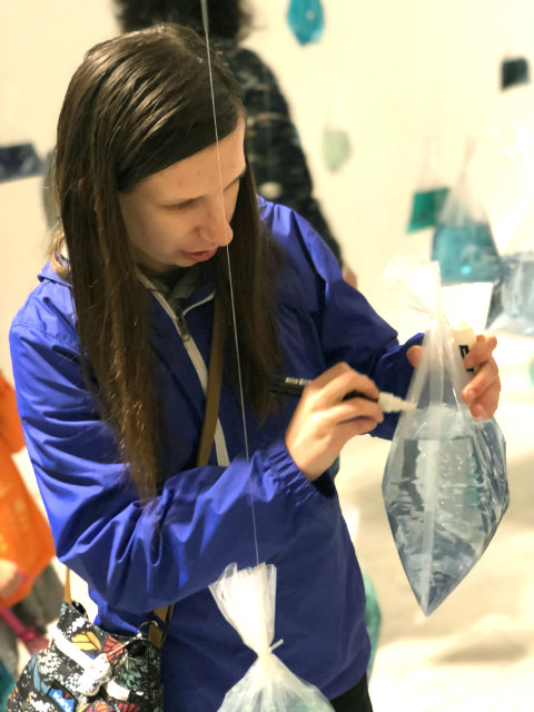 Kenzie drawing on bag